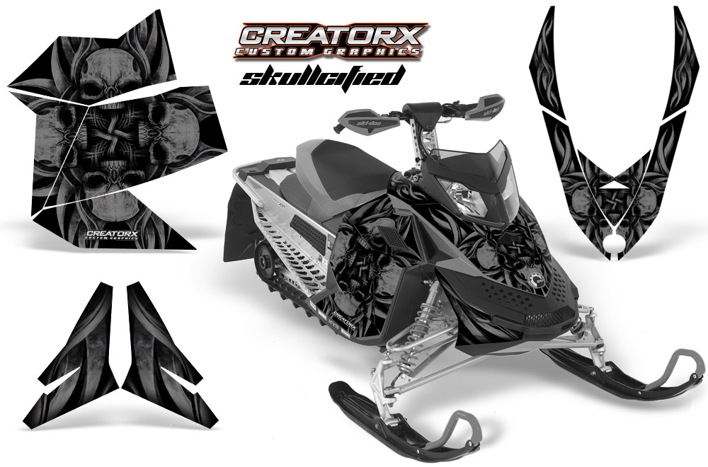 Skidoo REV XP Graphics Kit Skullcified Black